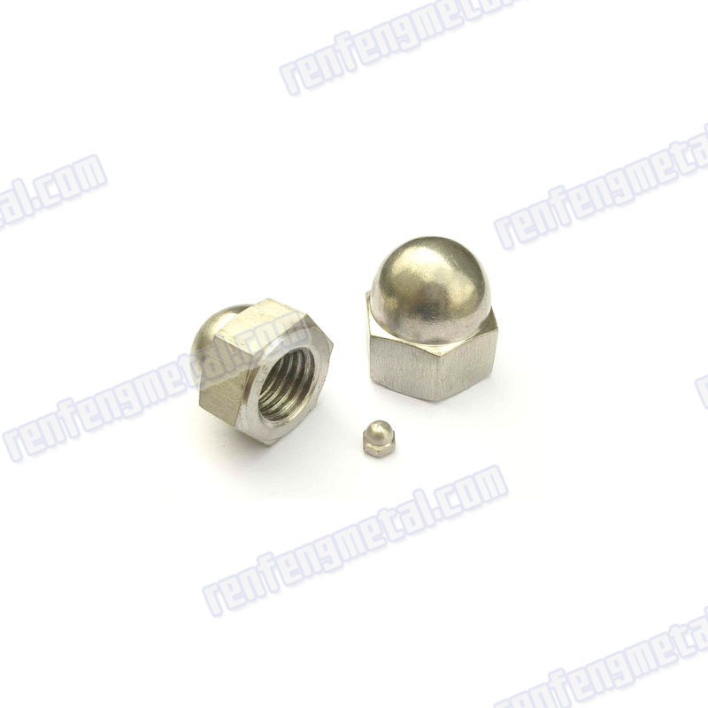 Gold Stainless steel dacroment hexn dom cap nut