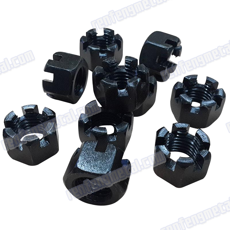 Oxide Black steel galvanized Castle slotted nut