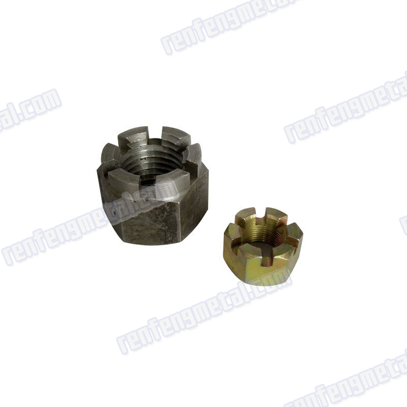 High purity Yellow zinc steel slotted castle nut