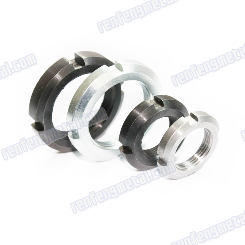 Gray Stainless steel galvanized round slotted nut