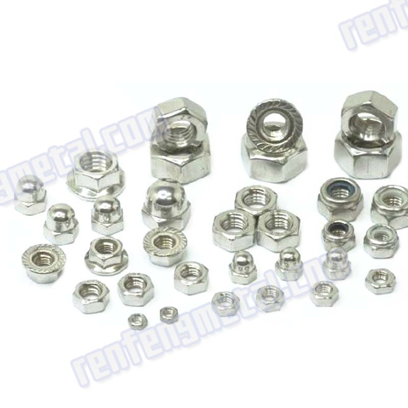 M10 silver Stainless steel  hex thread nuts