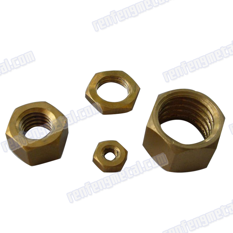  M10 nickel plated hex brass nut