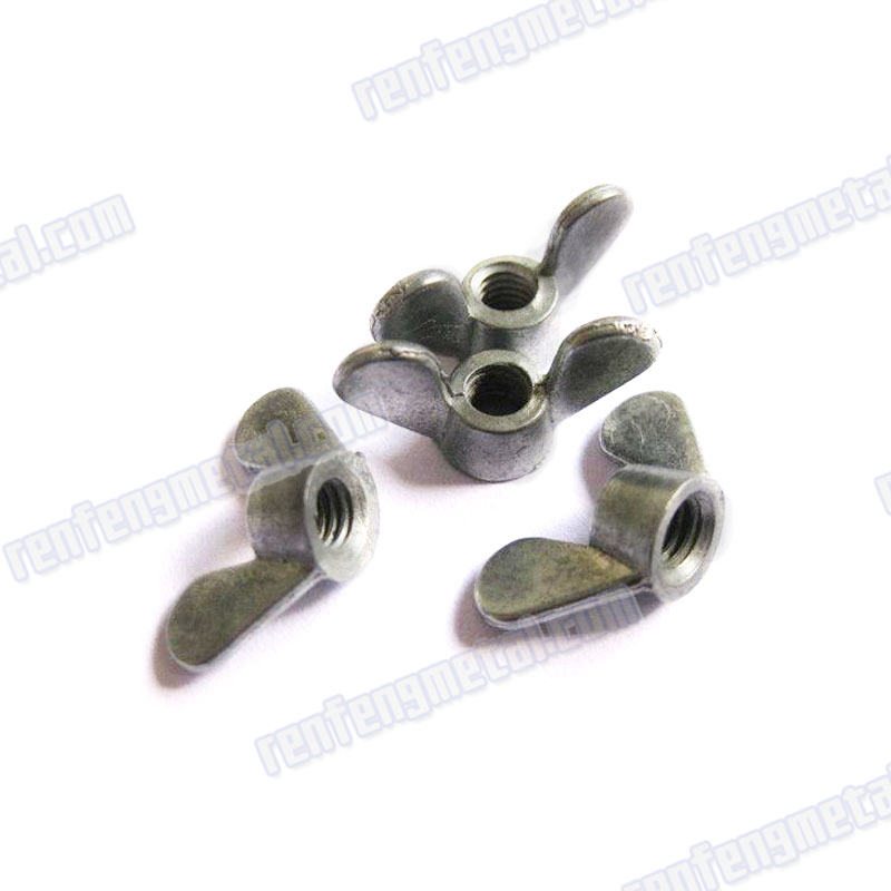 Zinc plated alloy steel silver butterfly nut