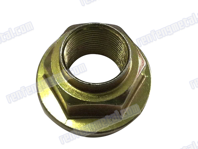 Brass yellow zinc hex flange nut with thread